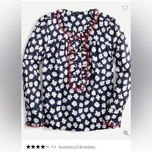 J Crew Embroidered ruffle blouse in scattered daisy print. Women’s Medium.